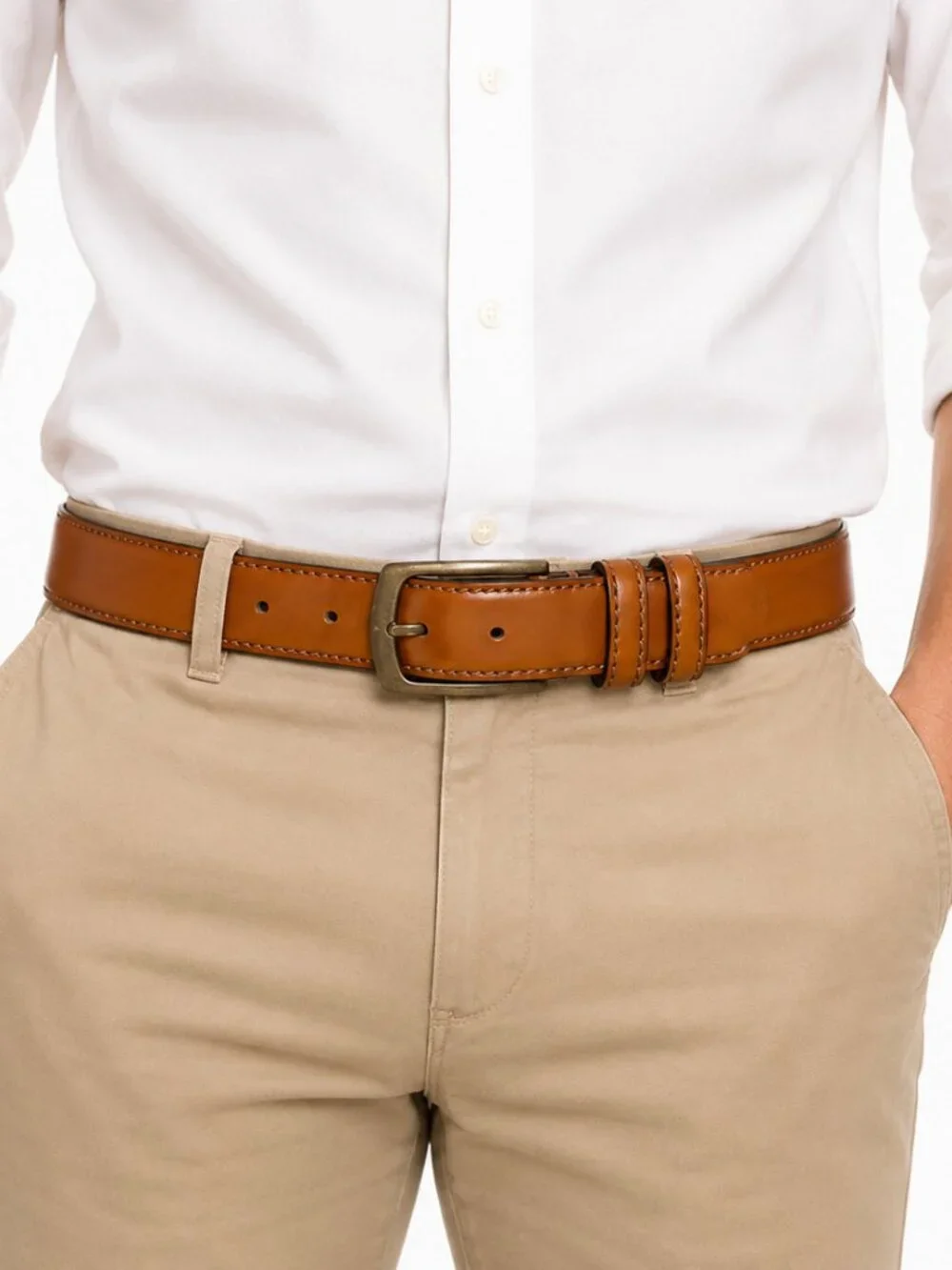 Men’s Italian Leather Belt Handcrafted in Italy | Tan Cognac Brown | 40/100